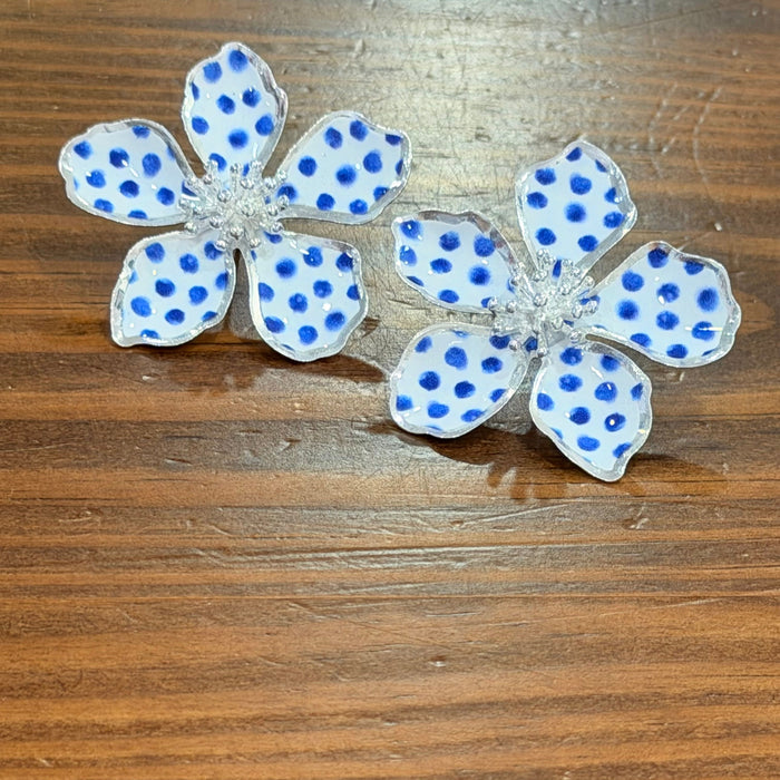 Flower Stud Earring (Blue)