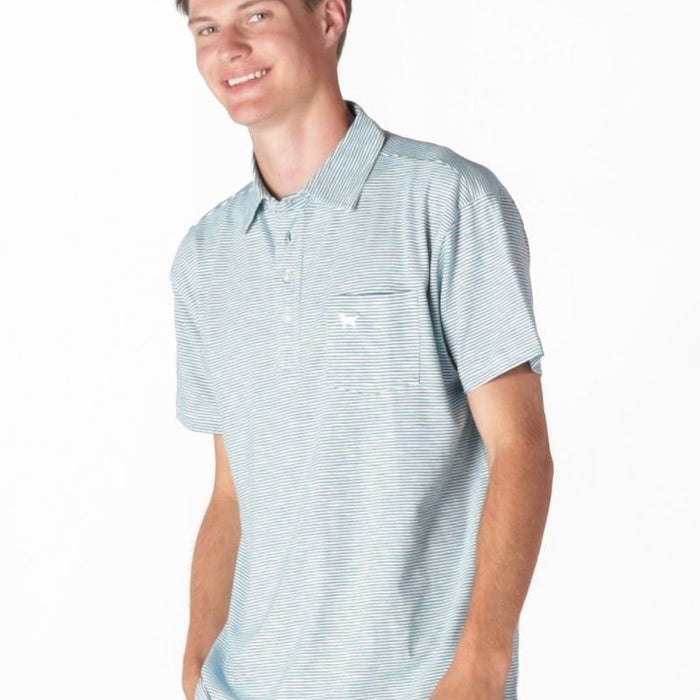 Striped Seaside Men's Polo (Sea)