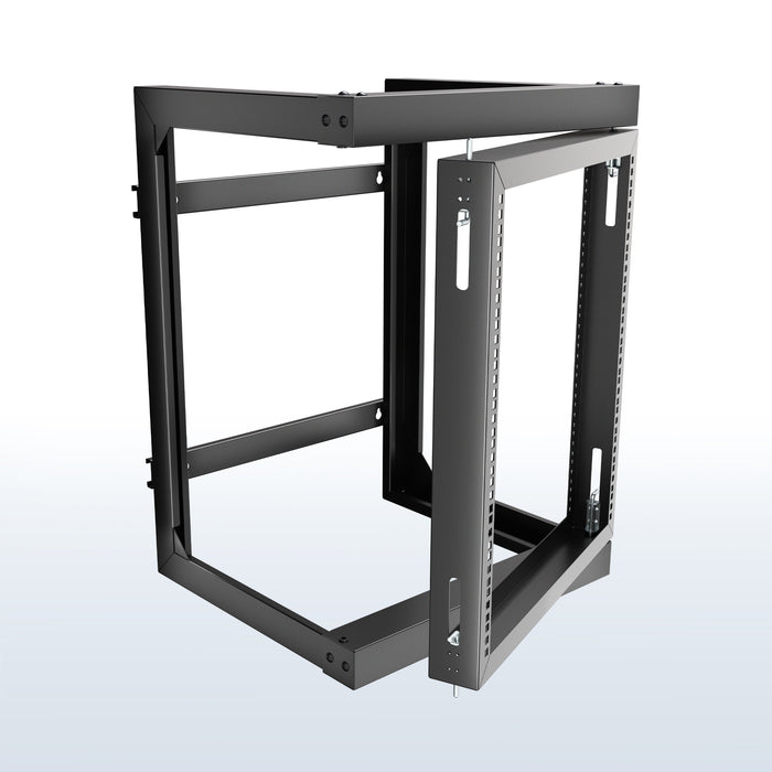 VIVO 12U Open Frame Wall Mounted Server Rack with Swing Gate, Fits 19" Devices
