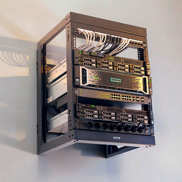 VIVO 12U Open Frame Wall Mounted Server Rack with Swing Gate, Fits 19" Devices