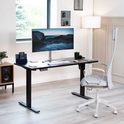 55 x 24 inch Universal Solid One-Piece Square Corner Table Top for Standard and Sit to Stand Height Adjustable Home and Office Desk Frames