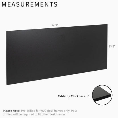 55 x 24 inch Universal Solid One-Piece Square Corner Table Top for Standard and Sit to Stand Height Adjustable Home and Office Desk Frames