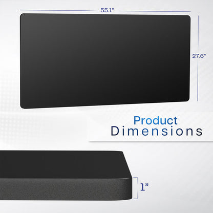 Black product with dimensions labeled on a white background