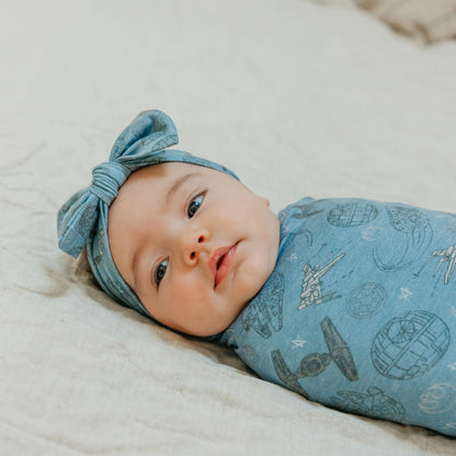 Knit Headband Bow - Starships