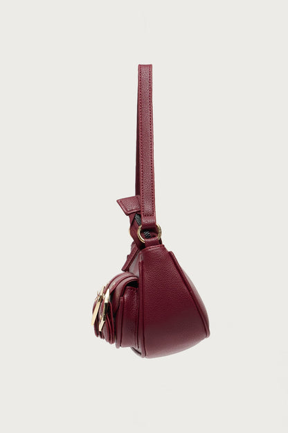 Zinnia Faux Leather Buckle Bag