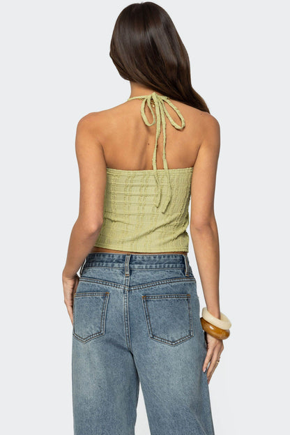 Galya Textured Halter Top