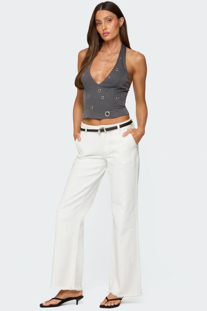 Sakura Grommet Halter Top
