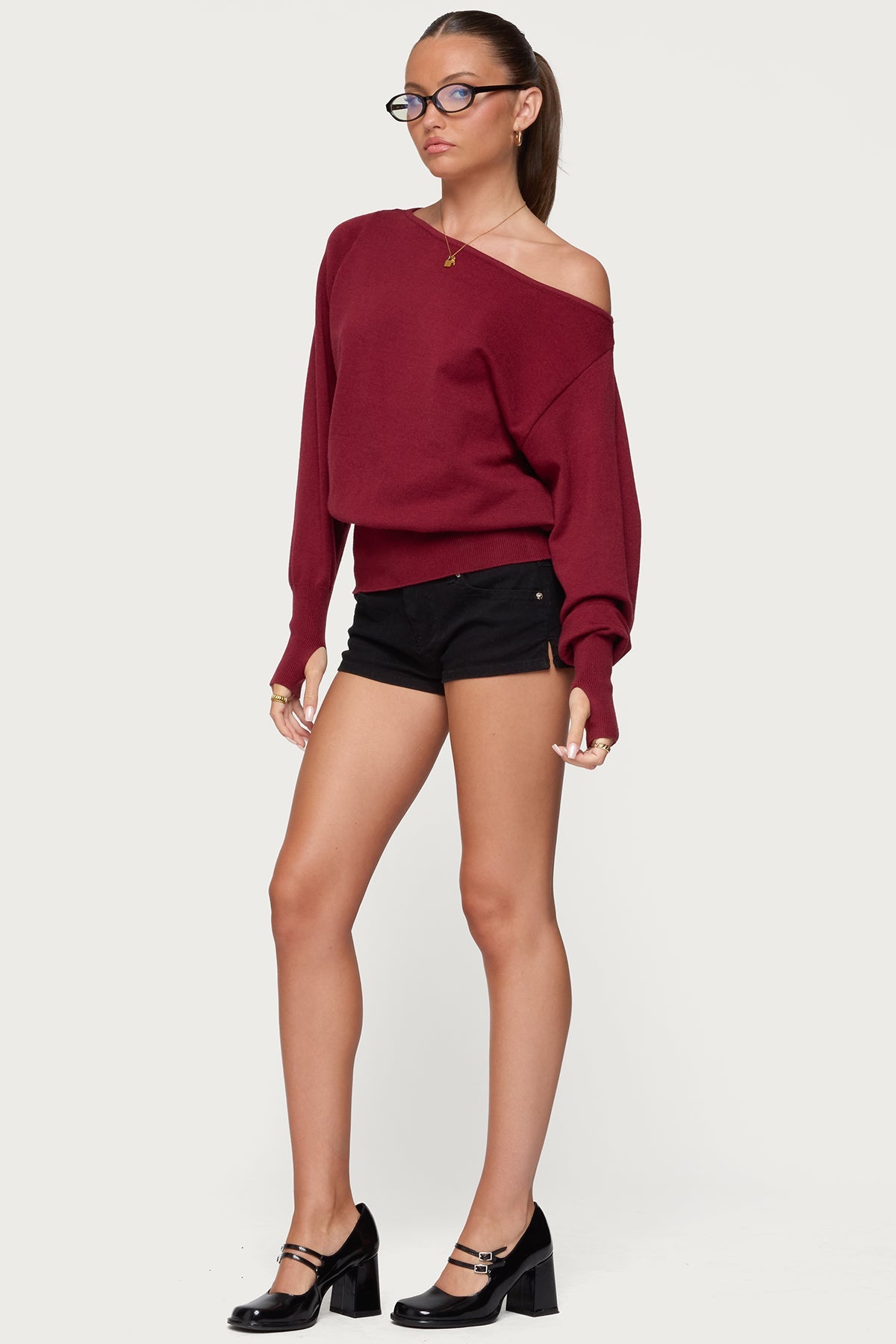 Off Shoulder Oversized Sweater
