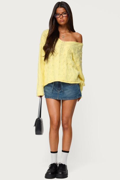 Inga Oversized Cable Knit Sweater