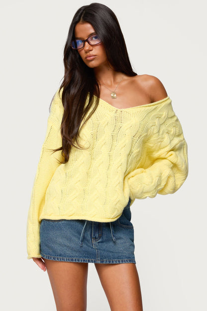 Inga Oversized Cable Knit Sweater