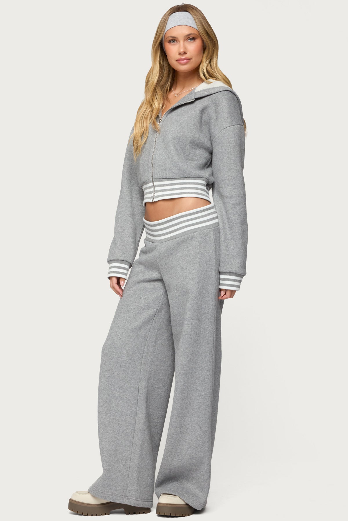 Eloura Stripey Zip Up Hoodie