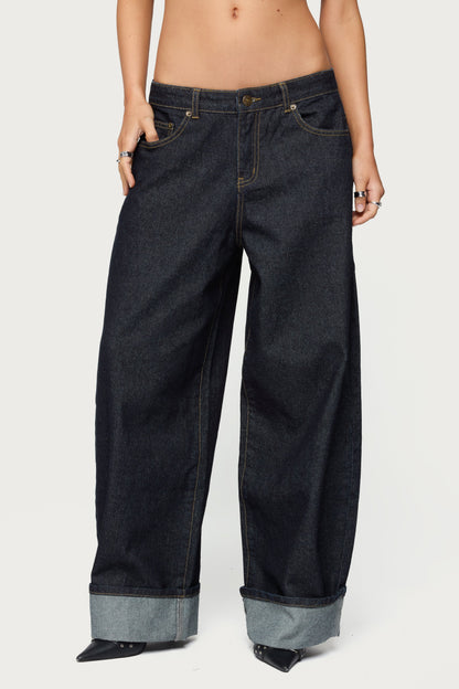 Petite Kella Low Rise Baggy Jeans