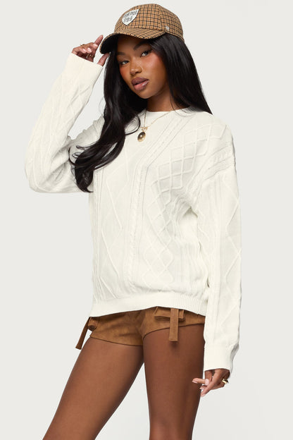 Jessy Cable Knit Oversized Sweater