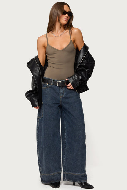Teaghan V Neck Fitted Bodysuit