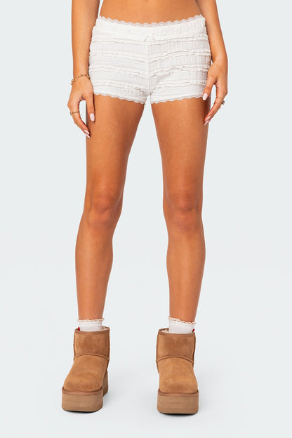 Lucy Ruffled Lace Shorts