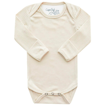 Rib Knit Long Sleeve Bodysuit - Moonstone