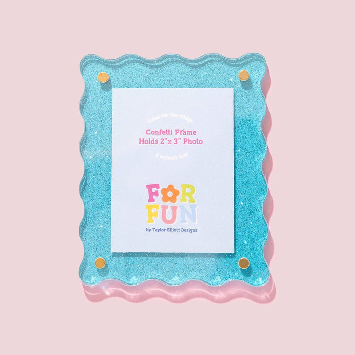Acrylic Magnetic Frames (Blue Glitter)