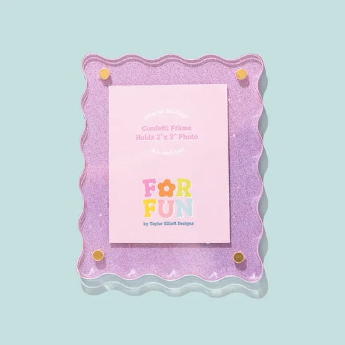 Acrylic Magnetic Frames (Purple Glitter)