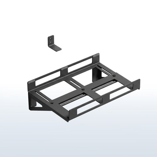 Adjustable gaming PC wall mount with heavy-duty steel frame for securely mounting a desktop computer tower