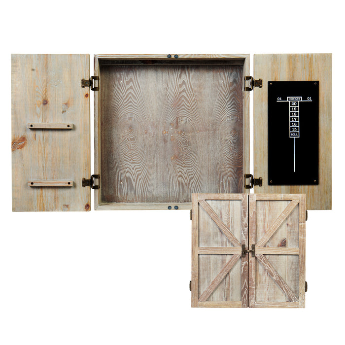 American Legend Barnwood Dartboard Cabinet