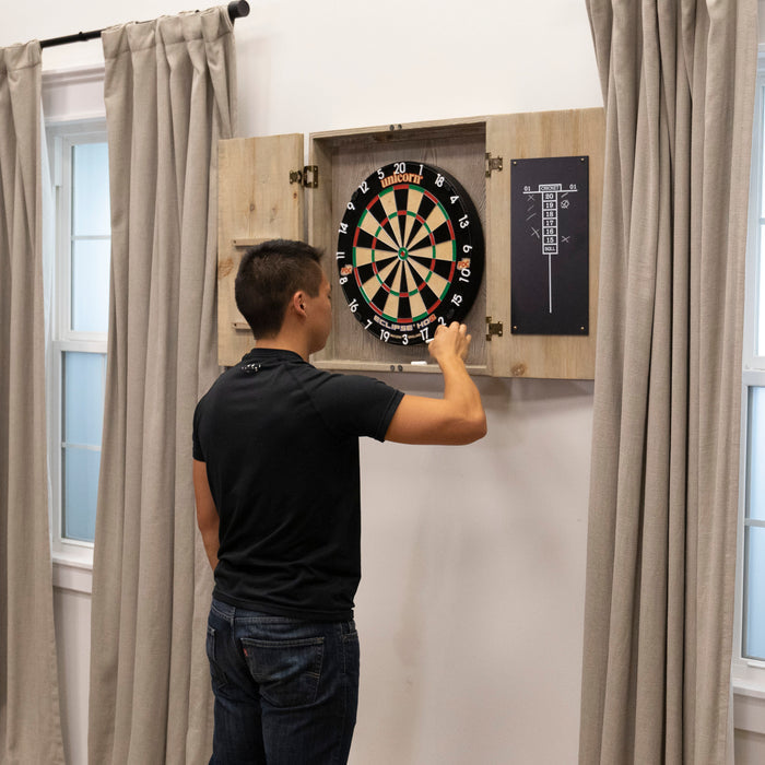 American Legend Barnwood Dartboard Cabinet