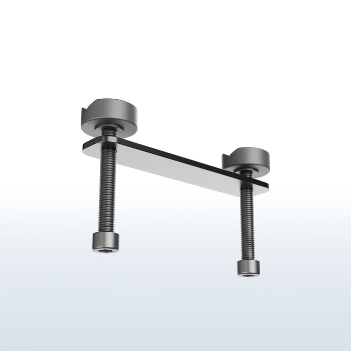 Heavy-duty clamp extension part for securely mounting compatible desk accessories to thicker desktops
