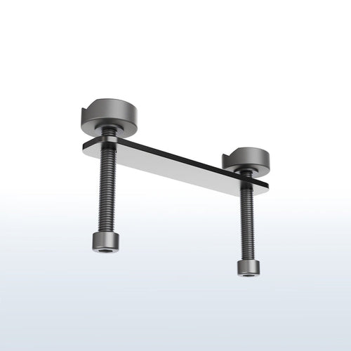 Heavy-duty clamp extension part for securely mounting compatible desk accessories to thicker desktops