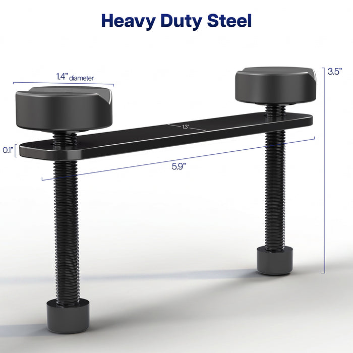 Heavy-duty steel clamp extension bracket designed for strong and stable desk mounting support