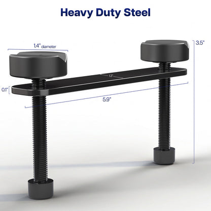 Heavy-duty steel clamp extension bracket designed for strong and stable desk mounting support