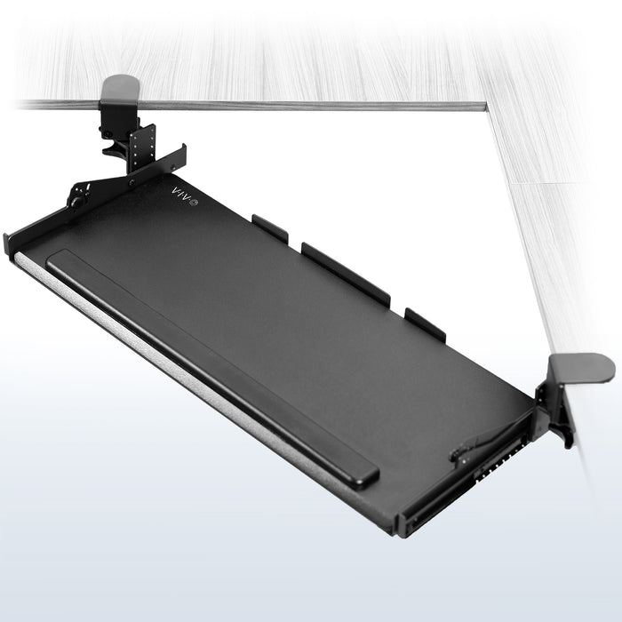 Clamp-on Height Adjustable Tilting Keyboard Tray