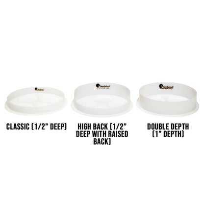 Three BirdieBall Double Depth Putting Green Cups (1" deep) are shown side by side on a white background, ideal for organizing your putting setup.