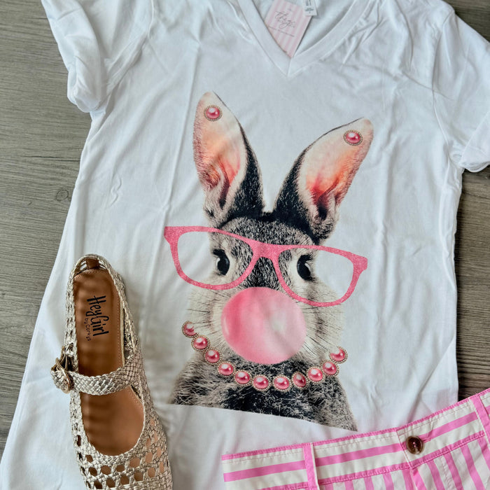 Glam Bunny Tshirt (V Neck)