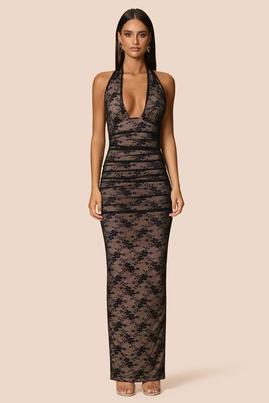 Nookie Arabella Halter Maxi Dress -  Black