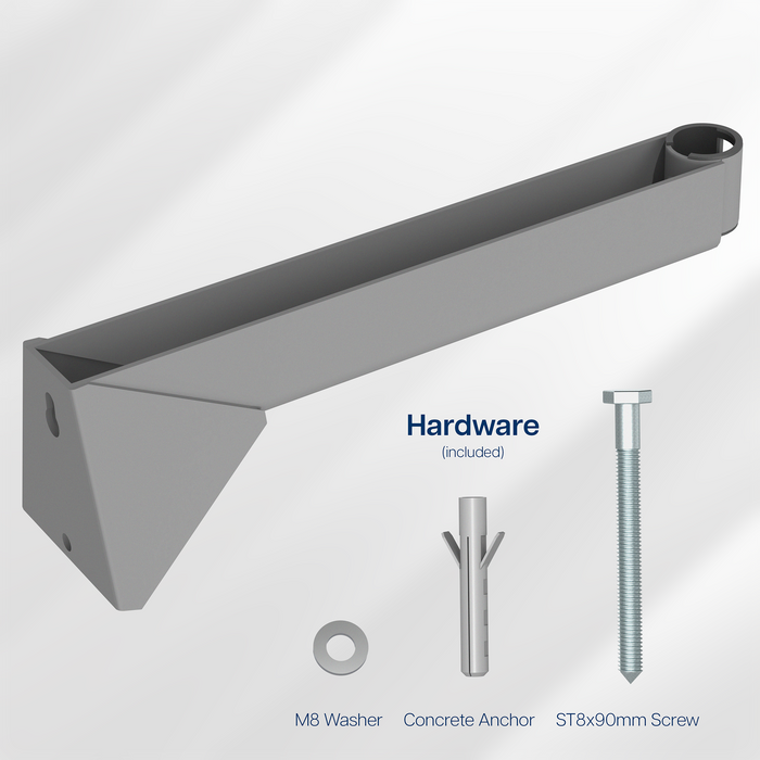 Long-armed wall mount for Starlink Gen2. Install to wood, brick, concrete or metal (hardware included)