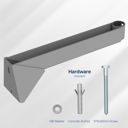 Long-armed wall mount for Starlink Gen2. Install to wood, brick, concrete or metal (hardware included)