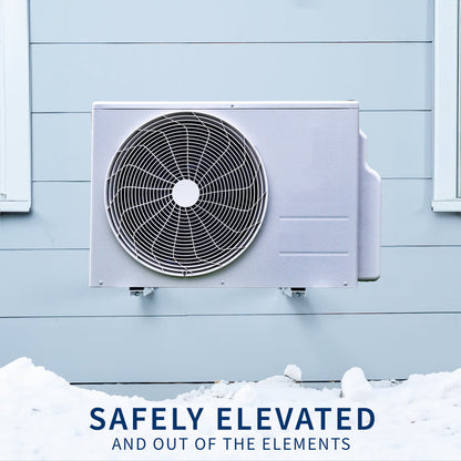 Mini split air conditioner wall mount with adjustable width and anti-vibration padding.