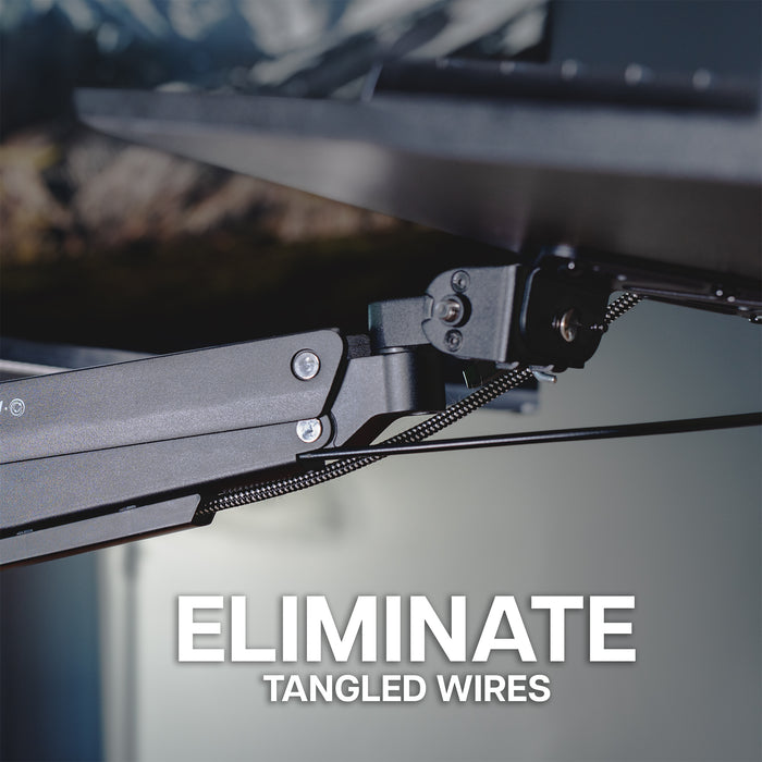 Pneumatic Pole Mounted Keyboard Tray Cable Management