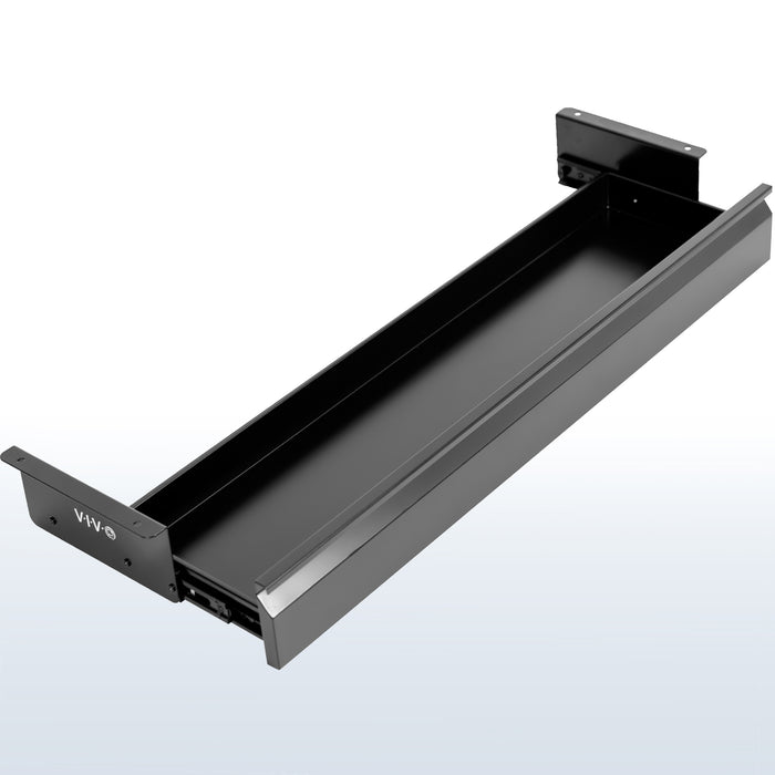 Sturdy extra long pullout under desk organizer drawer for office storage and organization.