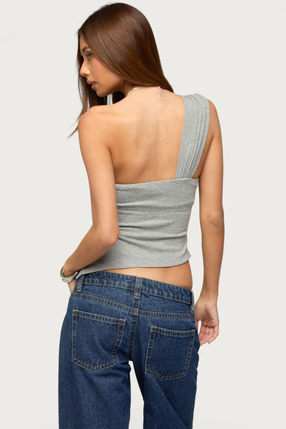 Zoie Draped Tie One Shoulder Top
