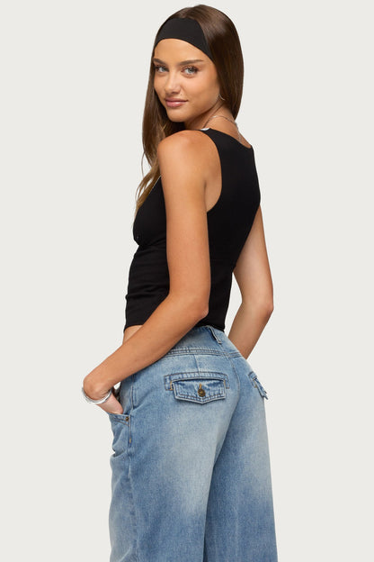 Winney Contrast Lacey Tank Top