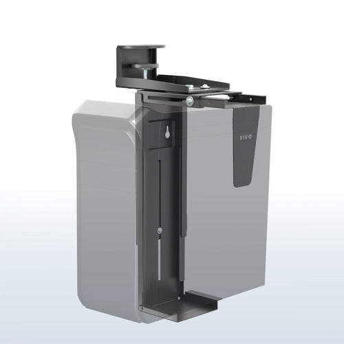 Simple Clamp-on PC Mount on a white and blue gradient background
