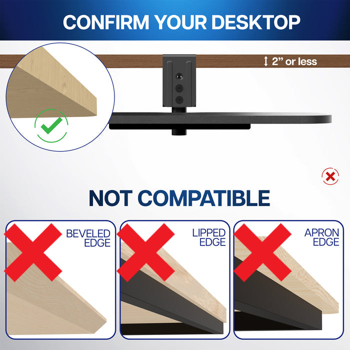 Single Clamp Rotating Keyboard Tray