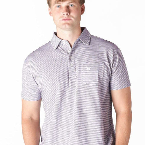 Striped Seaside Men's Polo (Navy)