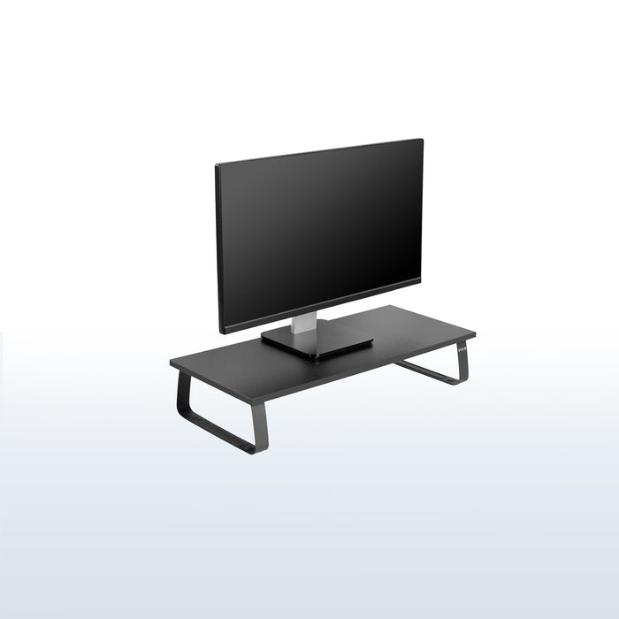 Elevate your monitor a couple of inches off your desktop for a more eye-level view.