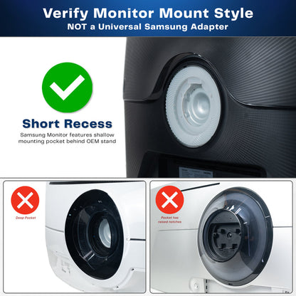 Comparison of monitor mount styles with a focus on Samsung monitors.