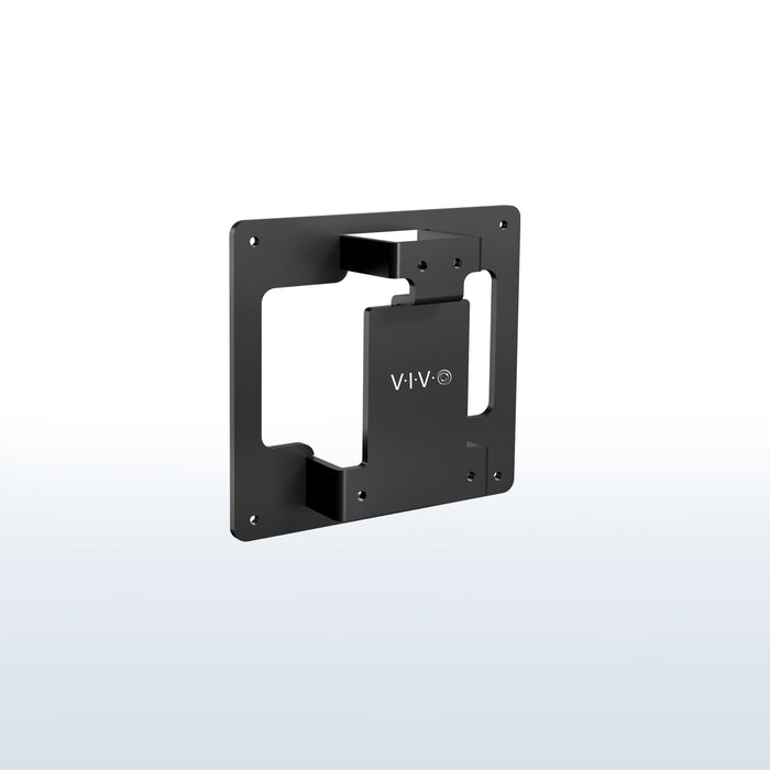 A black VESA adapter designed for a Samsung OLED G9 monitor.